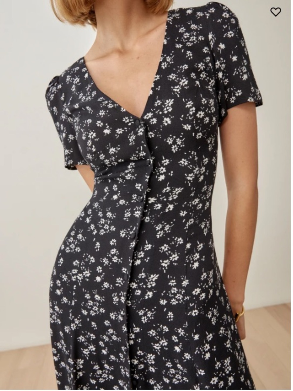 Reformation Ditsy Floral V-Neck Midi Dress - Picture 2 of 6